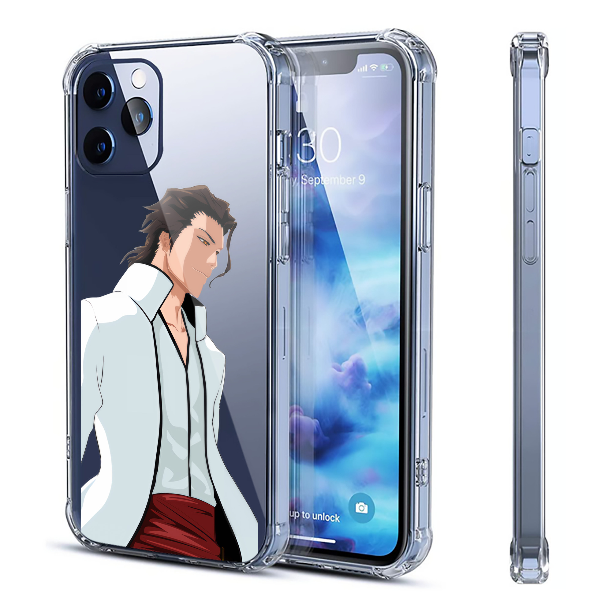 （画像用） ブリーチ 藍染 惣右介（あいぜん そうすけ） BLEACH Aizen Sousuke 【iPhone 12シリーズ対応】透明スマホケース（クリアソフトケース）